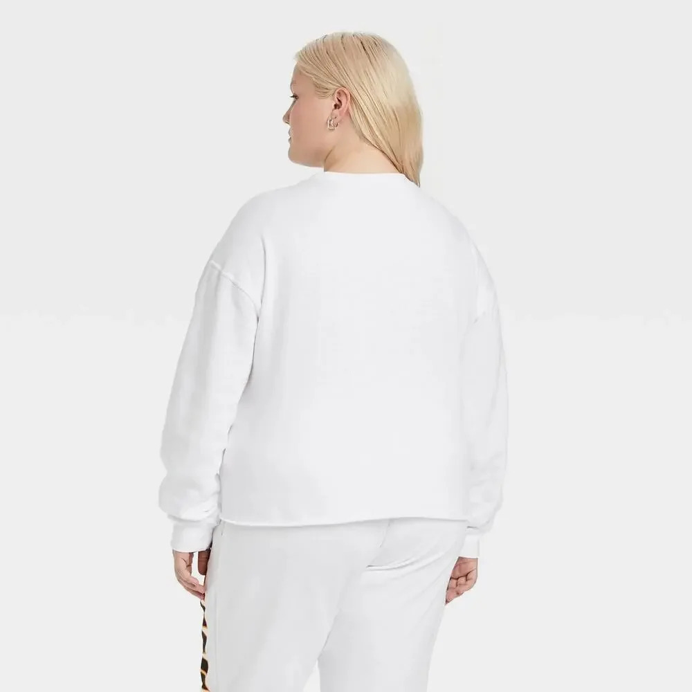 Hybrid‎ Apparel NBA Miami Heat White Cropped Crewneck Sweatshirt Women's Size 1X - Picture 2 of 4